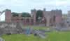 Lindisfarne Priory. Like Whitby, this is a 12th century ruin with no Celtic traces (29,160 bytes)