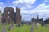 Lindisfarne priory, with the parish cemetary (33,133 bytes)