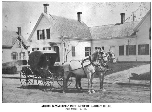 Arthue G. Waterman in front of his father's house (~1880)