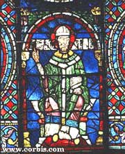 13th c. stained glass window of Thomas a Becket